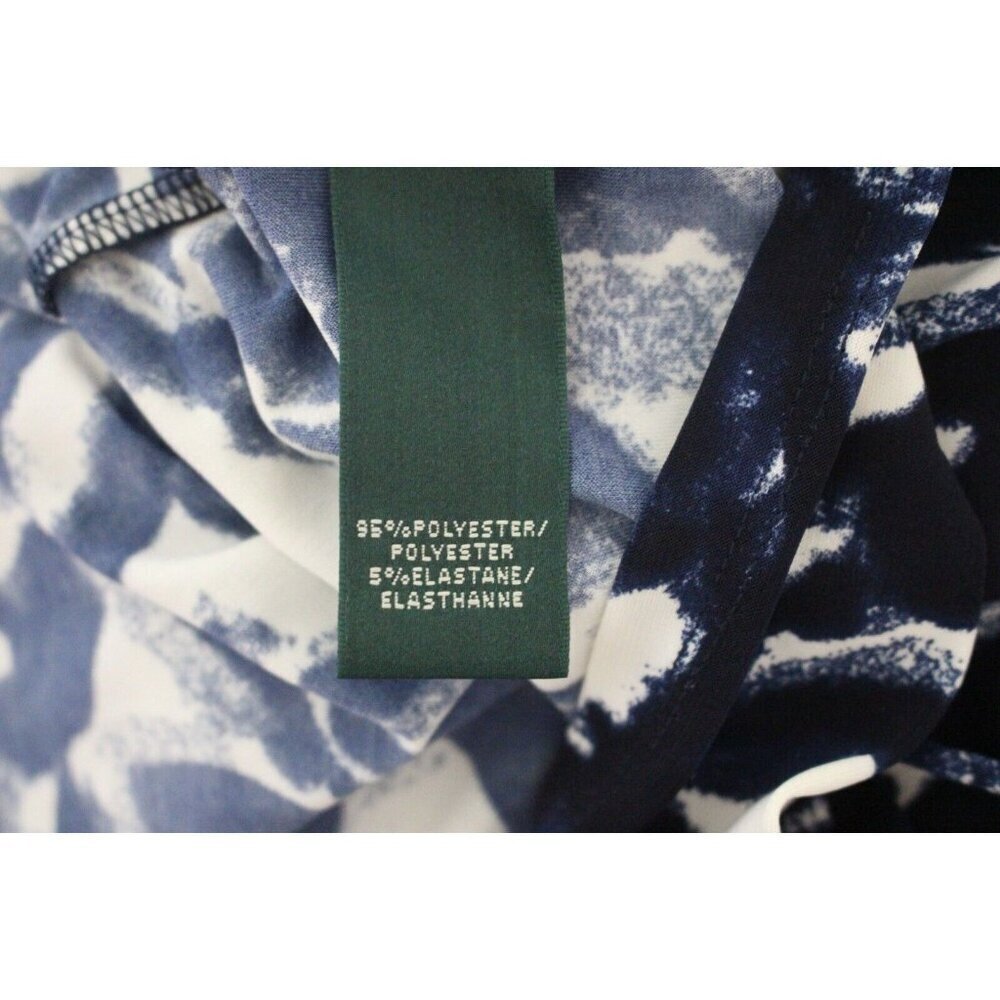 Ralph Lauren Blue Abstract Print Sleeveless Matte Jersey Knit Dress Size 10 - Picture 6 of 6